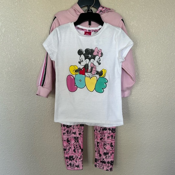 Girls Disney Minnie and Mickey set size 6. Tshirt, sweatshirt and pants included - Picture 1 of 14